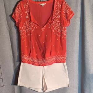 Women's Red Floral Top
